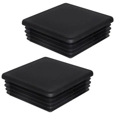Afbeelding van SKIR&#039;CO (2 stuks) vierkante kunststof pluggen 80 x mm, matte buiseindkappen, buisinzetstukken, hekpaalpluggen, zwart RAL 9005