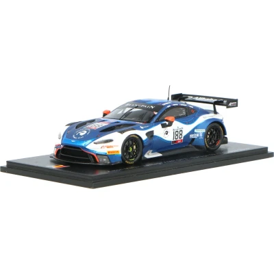 Afbeelding van De 1:43 Diecast Modelscar van Aston Martin Vantage GT3 Team Garage 59 #188 24H Spa 2019.De rijders waren A. West / C. Harris Goodwin en R. Gunn.Dit model is beperkt door 300 stuks. maker dit schaalmodel Spark.Dit