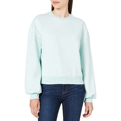 Afbeelding van Urban Classics melange Crewneck Sweater, Dames, Maat: 4XL, Aqua