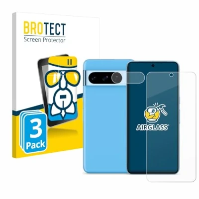 Afbeelding van 3x BROTECT AirGlass Glas Screenprotector voor Google Pixel 8 Pro (Voor+Camera)