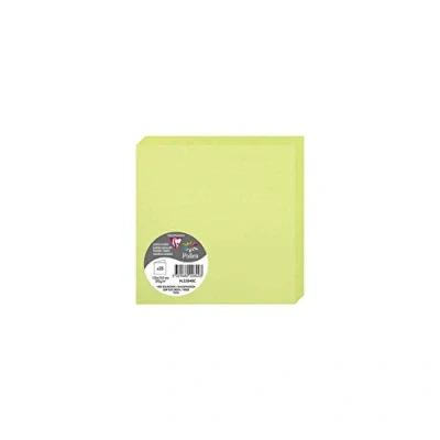 Afbeelding van 50x dubbele blanco kaarten, groen, van Pollen Clairefontaine, 13,5cm x 13,5cm.