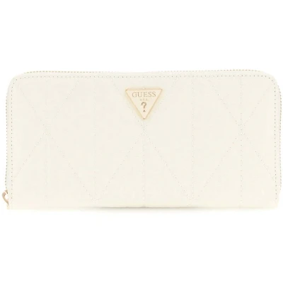 Afbeelding van GUESS portemonnee Aldina SLG Zip Around Wallet Cream White crème