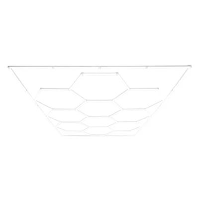 Afbeelding van Hexagon LED verlichting 10 Lampen met Rand 2 x 5 Honingraat Plafond Paneel Set Autodetailing Winkel Garage Werkplaats Modulair Wit 120 Lumen 6500K 3 Montage Opties &amp; Systeem Plafondmontageset