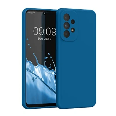 Afbeelding van kwmobile telefoonhoesje geschikt voor Samsung Galaxy A33 5G Hoesje met siliconen coating Smartphone case in rifblauw