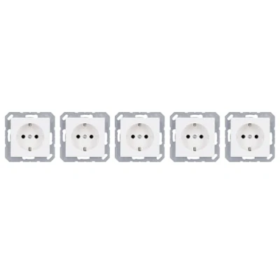 Afbeelding van 5 x JUNG A1520WW Schuko stopcontact serie A/AS alpinewit glanzend