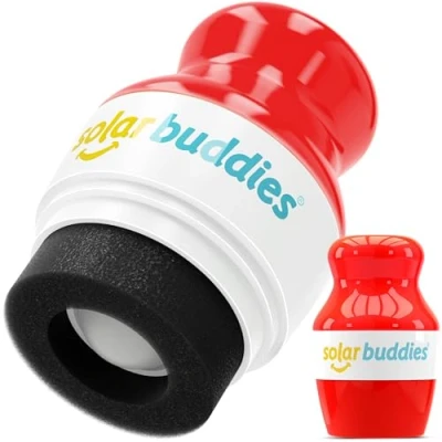 Afbeelding van Solar Buddies Zonnebrandcrème Applicator Rood Herbruikbare roll on sponsapplicator voor zonnebrandcrème, zonnebrand en lotion kinderen, volwassenen gezinnen Bevat 100 ml