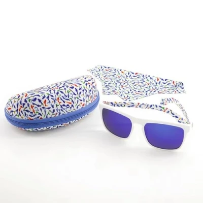 Afbeelding van Sinner Thunder x Fish Fred (box) zonnebril Mat wit Blauwe lens