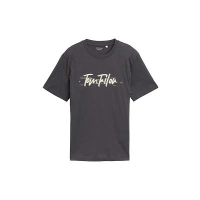 Afbeelding van TOM Tailor MIT LOGO Tshirt print, Heren, Maat: XXL, Tarmac grey