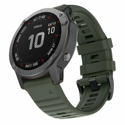 Afbeelding van Siliconen bandje Leger groen Garmin Tactix 8 51mm