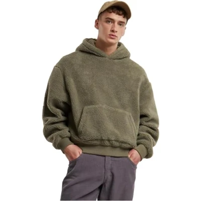 Afbeelding van Urban Classics Teddy Hoodie, Heren, Maat: XL, Palegreen