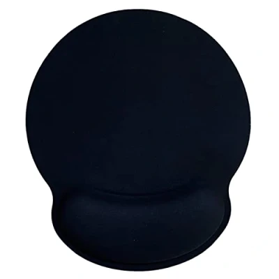 Afbeelding van Jahosin Muismat met polssteun, ergonomische polssteun van traagschuim, antislip rubberen basis voor computer en kantoor, 25 x 23 cm, polszwart1