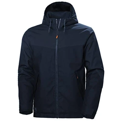 Afbeelding van Hh 73290 Oxford Winter Jacket 590 Maat XXL Met Afneembare Capuchon Blauw Polyester Katoen Verlengde Achterkant Reflecterende Details