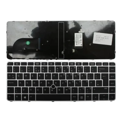 Afbeelding van Keyboards4Laptops HP 836307 031 met wijzer zilveren frame zwart uk lay out vervangen laptop toetsenbord