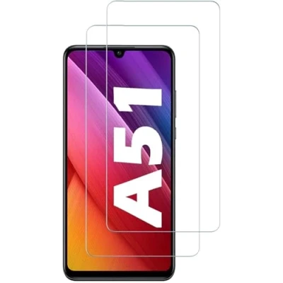 Afbeelding van Pantserfolie, compatibel met Samsung Galaxy A51, 2 stuks, displaybeschermfolie, beschermfolie, geen glas, 9H 100% vingerafdruksensor, nano glas