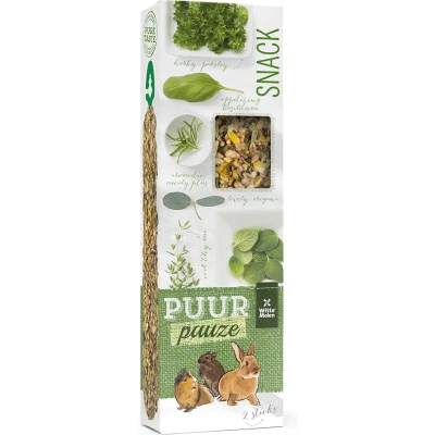 Afbeelding van Witte Molen Knaagdierensnack Knaagdier Puur Pauze Sticks Eucalyptus &amp; Tijm 180gr Tray 2st