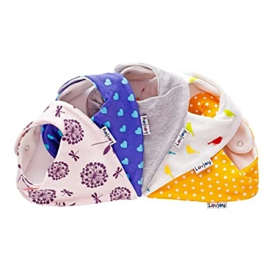 Afbeelding van Verpakking met 5 Lovjoy meisje slabbetjes (Chirpy &amp; Cheerful)