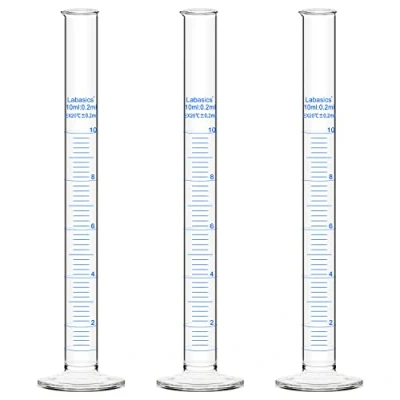 Afbeelding van Labasics 3 Pack Borosilicaat Glas 10 ml Zwaarwandige Maatcilinder Gegradueerde Cilinder
