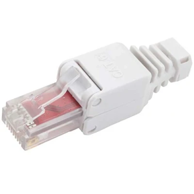 Afbeelding van 1aTTack.de Cat.6 gereedschapsloze stekker veldmontage voor flexibele en stijve binnengeleider AWG 23 26 Ethernet Cable Gigabit LAN Netwerkkabel RJ45 installatiekabel 1 stuk