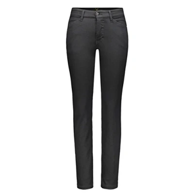 Afbeelding van Mac jeans dames Dream mid waist slim fit cropped met ritsdetail in de kleur Zwart, maat: 38/L27