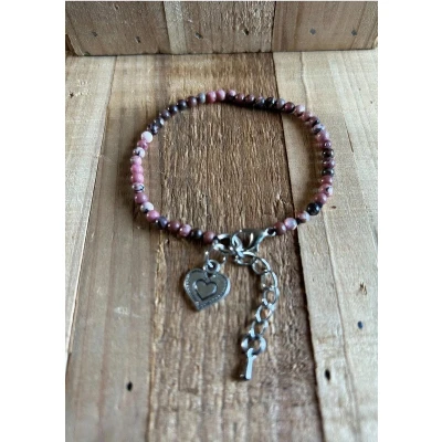 Afbeelding van Armbandje van heide agaat natuursteen (3 mm), lengte 19 cm