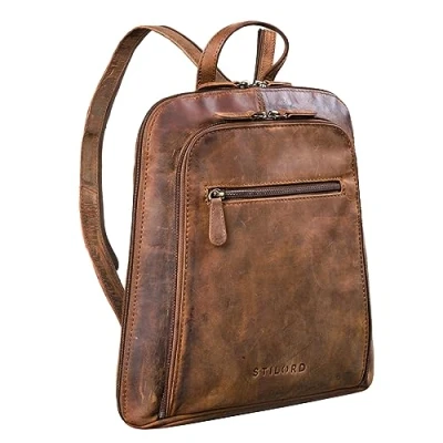 Afbeelding van STILORD &#039;May&#039; Dames Rugzak Klein Leder Vintage Leer City Daypack Shopping Rugtas Handtas Vrouwen Rugzakken Echt Lederen, Kleur:middel bruin