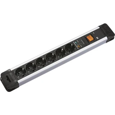 Afbeelding van Bachmann 330.104 Overspanningsveilige stekkerdoos 6 voudig Meerdere kleuren Randaarde stekker 1 stuk(s)