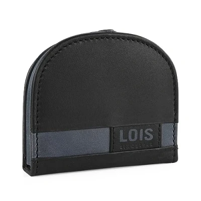 Afbeelding van Lois Porte Monnaie homme Cuir Souple Petit Format Bourse Multi Rangements Anti RFID. Carte Cuir., Zwart
