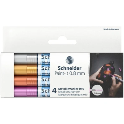Afbeelding van 3x Metallic marker Schneider Paint it 010 0.8mm etui 4st.