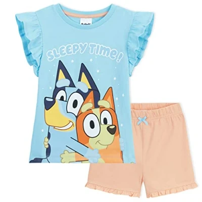 Afbeelding van Bluey pyjama voor kinderen, T shirt en korte meisjes pyjama&#039;s jongens van 2 6 jaar, 3 Jaren