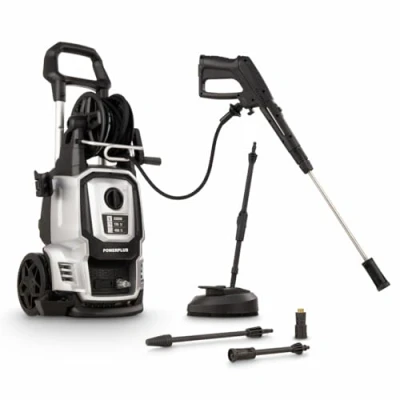 Afbeelding van Powerplus Elektrische Hogedrukreiniger POWXG90421 2200 W Terrasreiniger, start/stop functie, max. druk van 170 bar en temperatuur 50 C, 8 m slang accessoires inbegrepen, Reinigen auto&#039;s, meubelen fiets