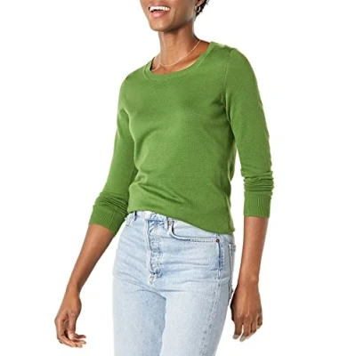 Afbeelding van Amazon Essentials Lichtgewicht trui met ronde hals en lange mouwen voor dames (verkrijgbaar in grote maten), groen, XS