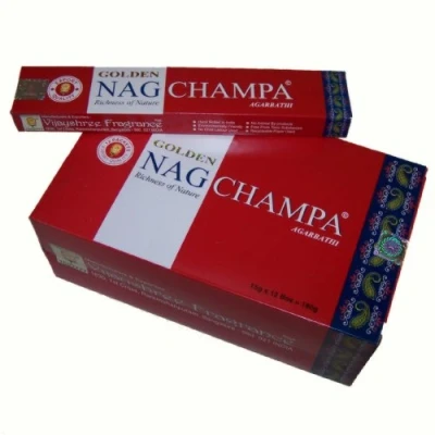 Afbeelding van Vijayshree Gouden Nag Champa wierookstokjes, 15 g. x 12 verpakkingen = 180 g