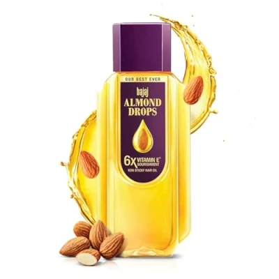 Afbeelding van Bajaj Amandeldruppels Premium haarolie met echte amandelextracten 500 ml