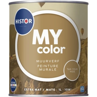 Afbeelding van histor my color muurverf extra mat tan your hide 1 ltr
