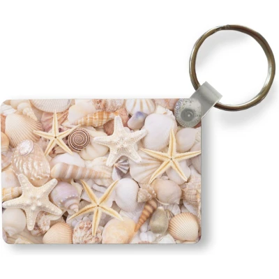 Afbeelding van Sleutelhanger Zeesterren Schelpen Strand Zomer Uitdeelcadeautjes Plastic