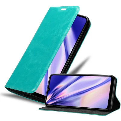 Afbeelding van Cadorabo Hoesje geschikt voor Samsung Galaxy A32 5G in BENZINE TURKOOIS Beschermhoes met magnetische sluiting, standfunctie en kaartvakje Book Case Cover Etui