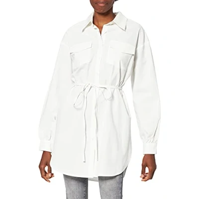 Afbeelding van NA KD Oversized dameshemd met riem, beige, 38