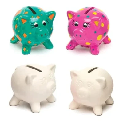 Afbeelding van Baker Ross keramische spaarpot&quot;varken&quot; (4 stuks)
