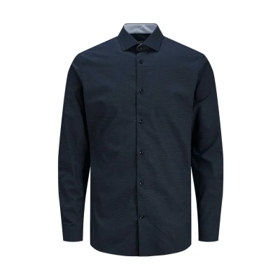 Afbeelding van JACK &amp; JONES PREMIUM slim fit overhemd JPRBLABLACKPOOL met all over print marine