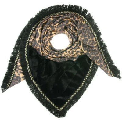 Afbeelding van Omslagdoek Vachtsjaal Triangle Panter Leopard Camel