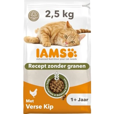 Afbeelding van Dubbelpak: 2x2,5kg IAMS Advanced Nutrition Graanvrij met kip droogvoer voor katten