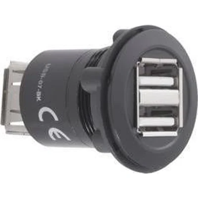 Afbeelding van TRU COMPONENTS USB 07 BK Dubbele inbouwbus 2.0 Bus, inbouw 2x bus type A naar Inhoud: 1 stuk(s)