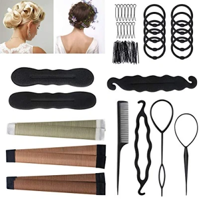 Afbeelding van URAQT Kappersset, set haaraccessoires voor styling, clip pads, gereedschap, verschillende kapsels en haarstyling