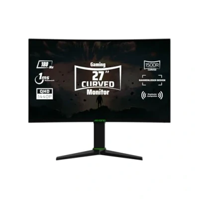 Afbeelding van Aryond A27 V2 Gaming gebogen monitor 27 inch 180 Hz QHD scherm (2560 x 1440) 1ms responstijd HDR 10 FreeSync G Sync 119,9% SRGB 2* Ω8 2W luidsprekers HDMI aansluiting