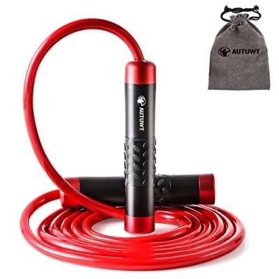 Afbeelding van AUTUWT Springtouw, 1 kg, aluminium handvat en 9 mm dik touw, ideaal voor fitness, gewichtsverlies, crossfit, boksen, MMA, double unders, functionele core, sporttraining, kinderen
