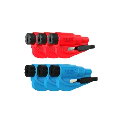 Afbeelding van resqme autobeveiligingssleutelhanger, raambreker en veiligheidsgordelsnijder, noodhamer, gemaakt in de VS, rood blauw, set van 6