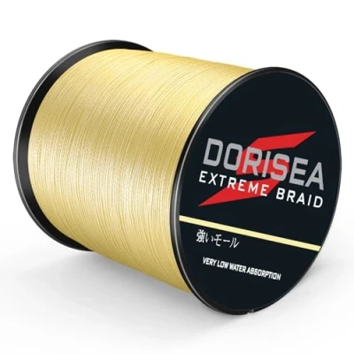 Afbeelding van Dorisea Extreme Braid 100% PE gevlochten vislijn 2,7 136 kg Test, visdraad, 100 m slijtvast, ongelooflijke superlijn, geen rek, kleine diameter (geel, 13,6 kg/0,26 mm)