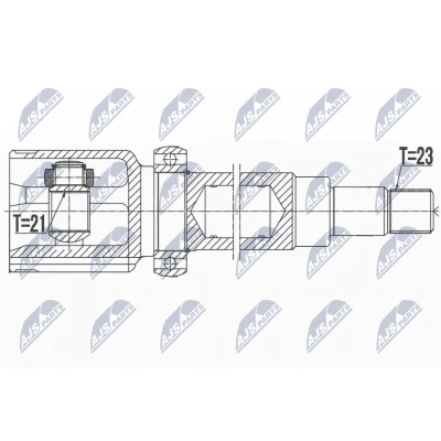 Afbeelding van Homokineet reparatie set, aandrijfas NTY NPW FR 099