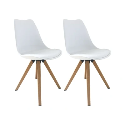 Afbeelding van byLIVING 2 stoelen Kira (stoel, Wit/eiken)