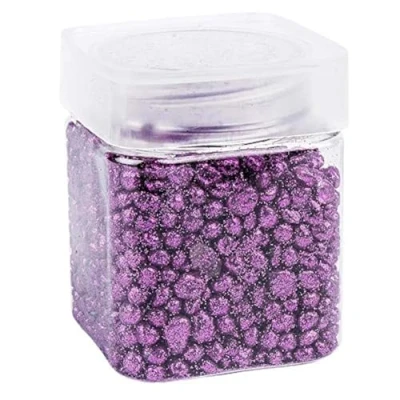 Afbeelding van Ideen mit Herz Glinsteruggets van glas, metallic decogranulaat, decoratieve glitterstenen, korrelgrootte: 2 mm tot 7 mm, 260 g, ideaal als strooisdecoratie, tafeldecoratie, bruiloft (paars)